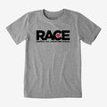 Youth Gray RACE Black  Logo Short Sleeve