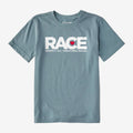 Youth Light Blue RACE White Logo Short Sleeve