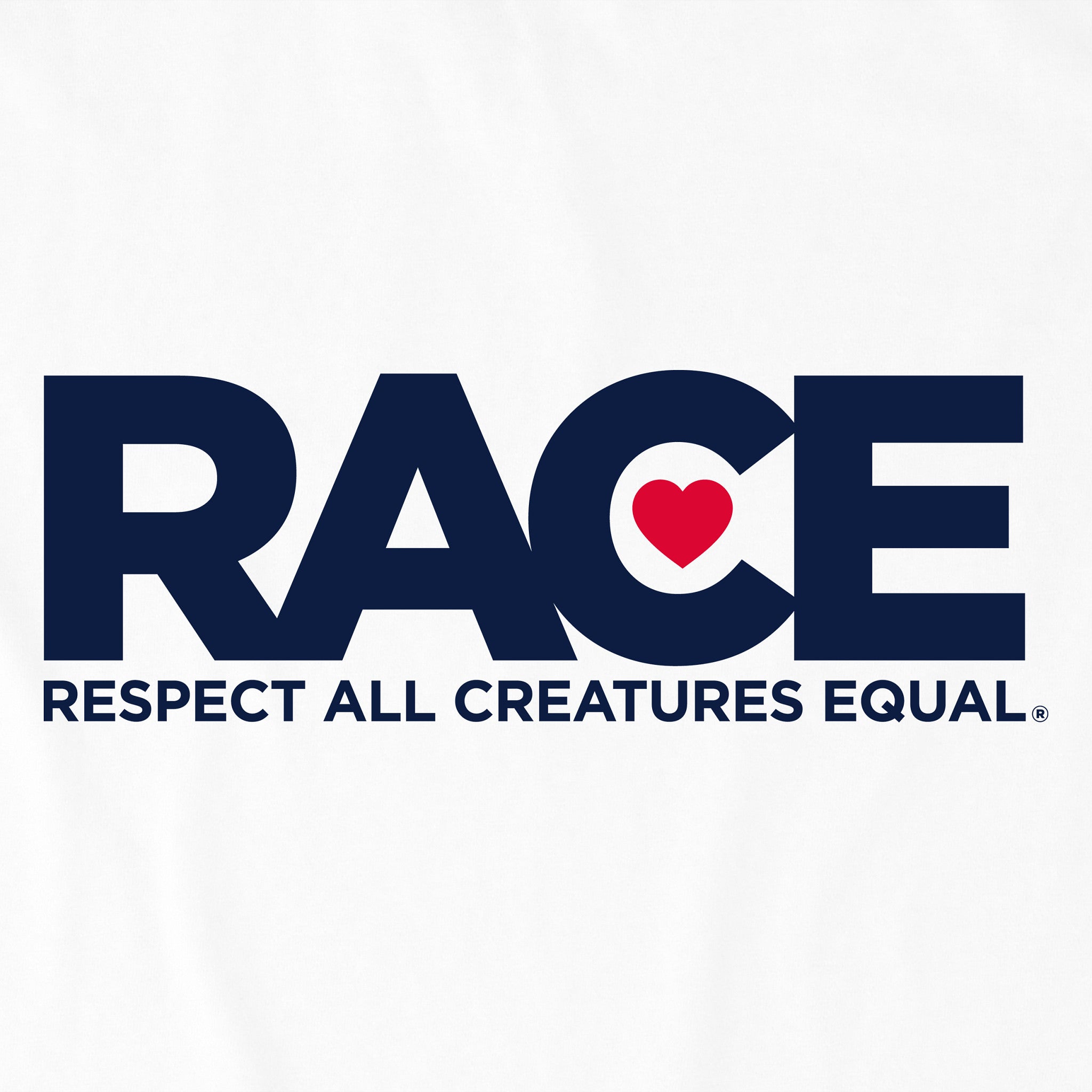 Men's White RACE Navy Logo Short Sleeve