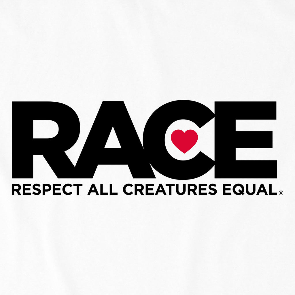 Men's White RACE Black Logo Short Sleeve