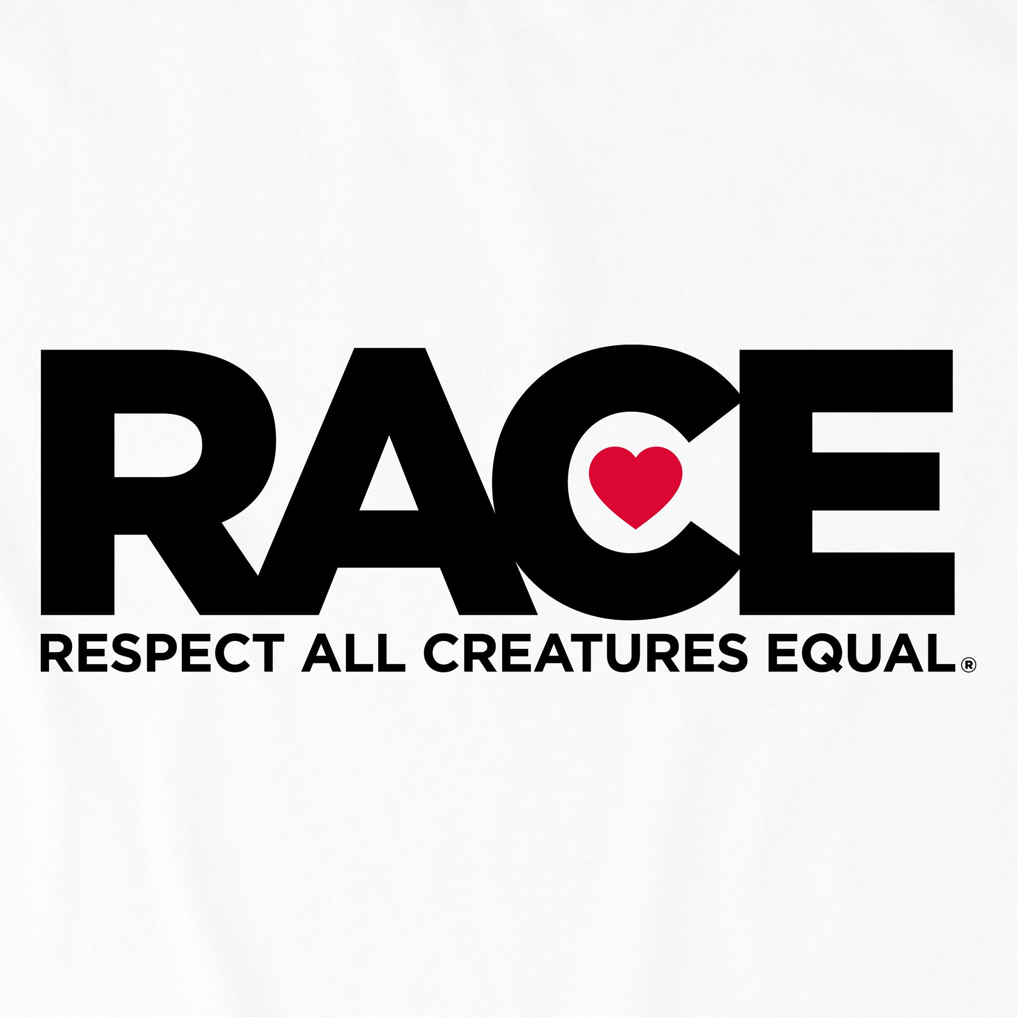 Men's White RACE Black Logo Short Sleeve