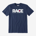 Men's Blue RACE White Logo Short Sleeve