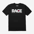 Men's Black  RACE White Logo Short Sleeve