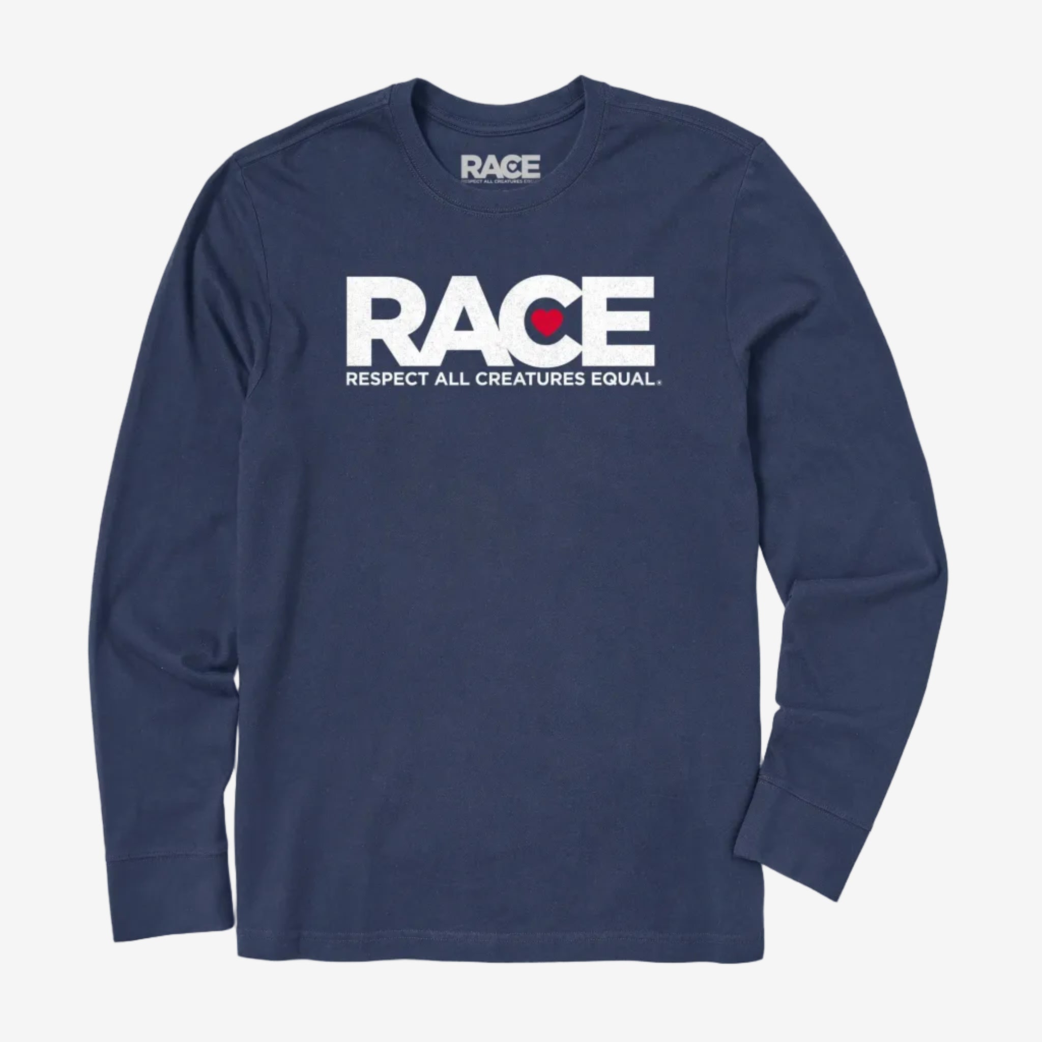 Men's Blue RACE White Logo Long Sleeve