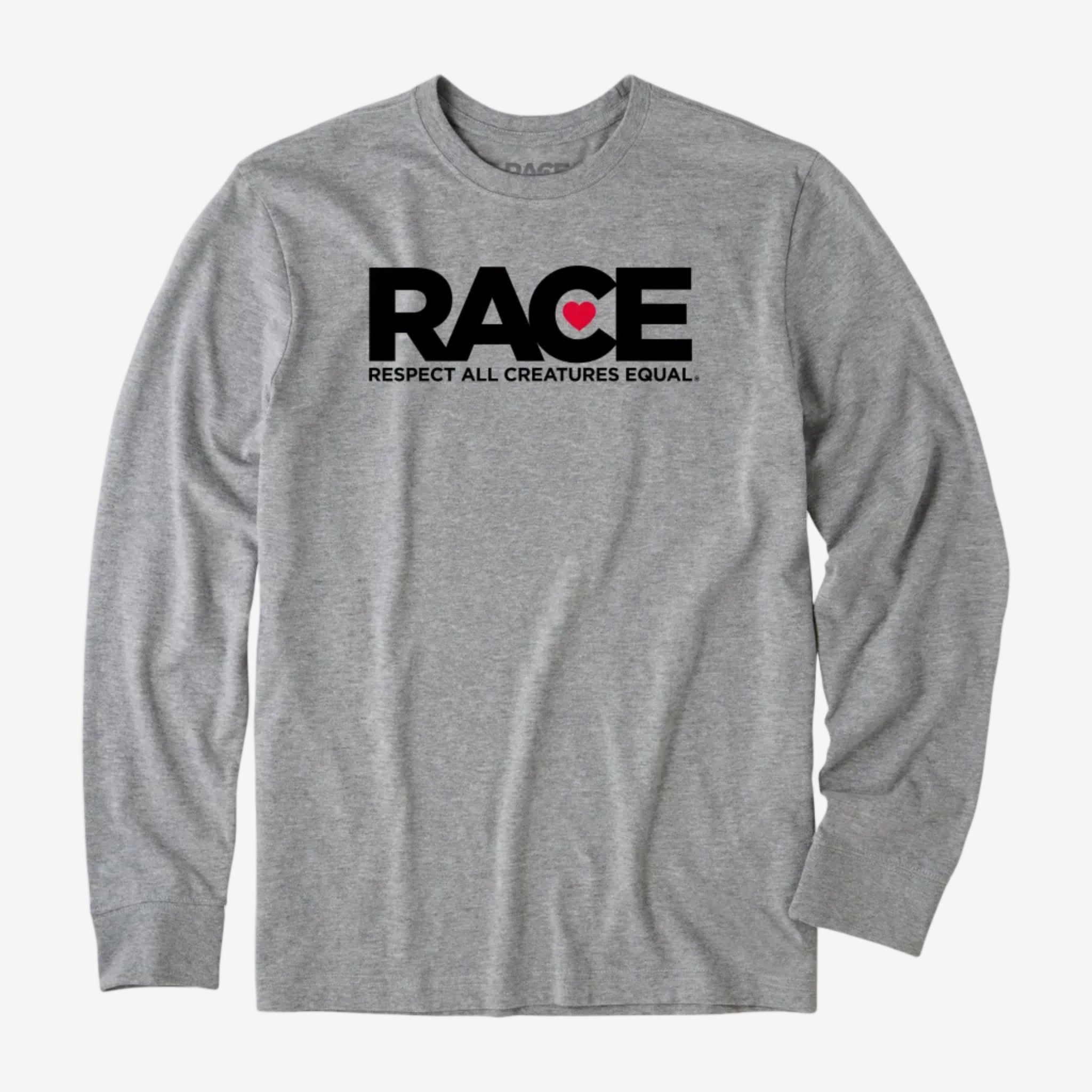 Men's Gray RACE Black Logo Long Sleeve