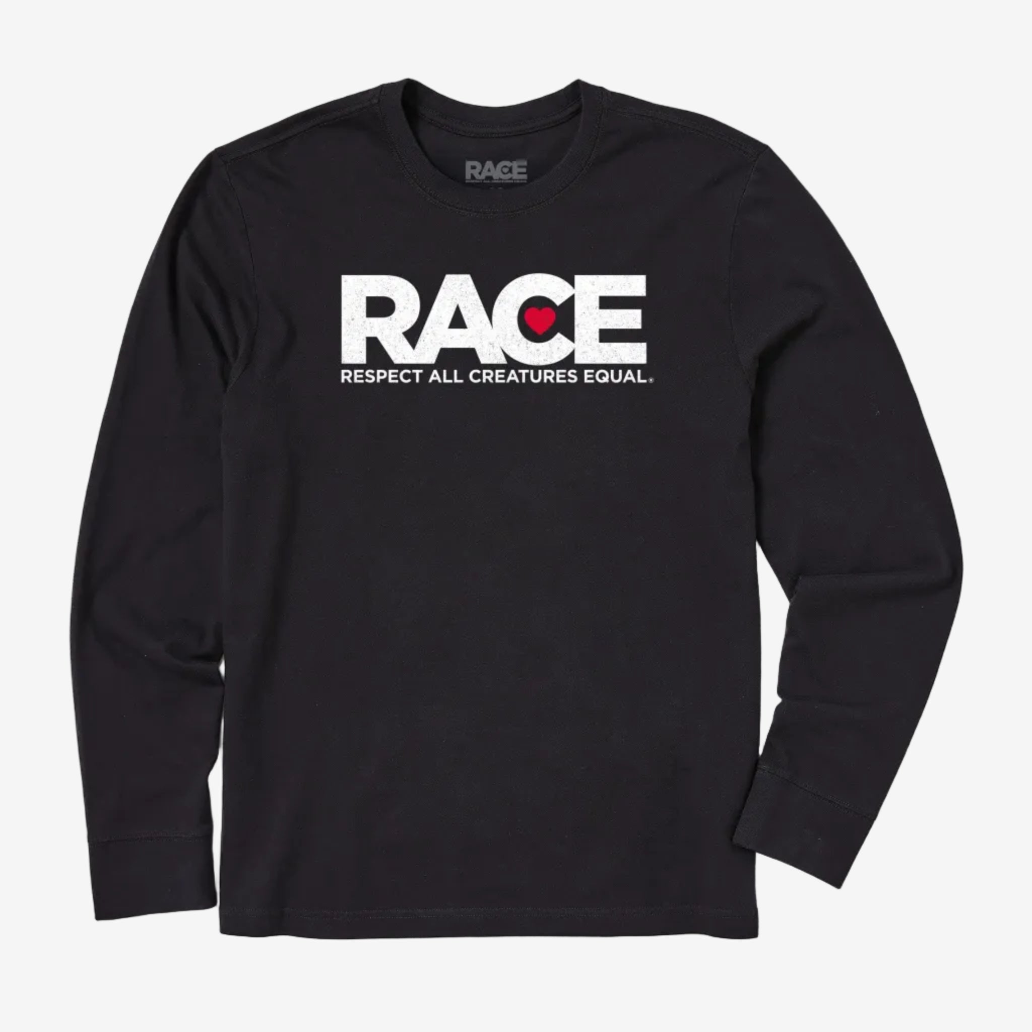 Men's Black RACE White Logo Long Sleeve
