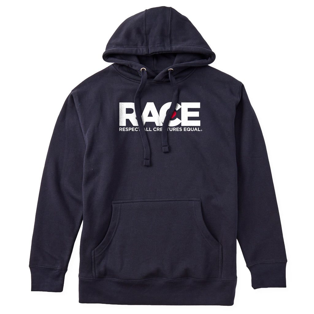Unisex Navy R.A.C.E White Logo Hoodie