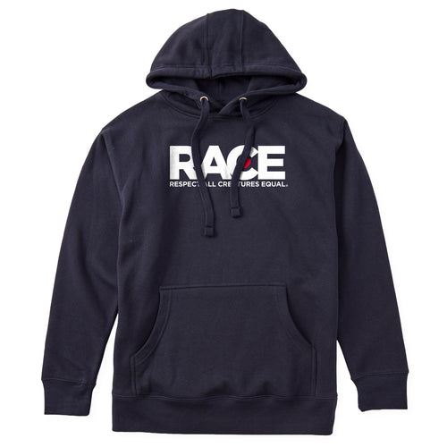 Unisex Navy R.A.C.E White Logo Hoodie