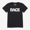 Women's Lightweight Black RACE White Logo Short Sleeve