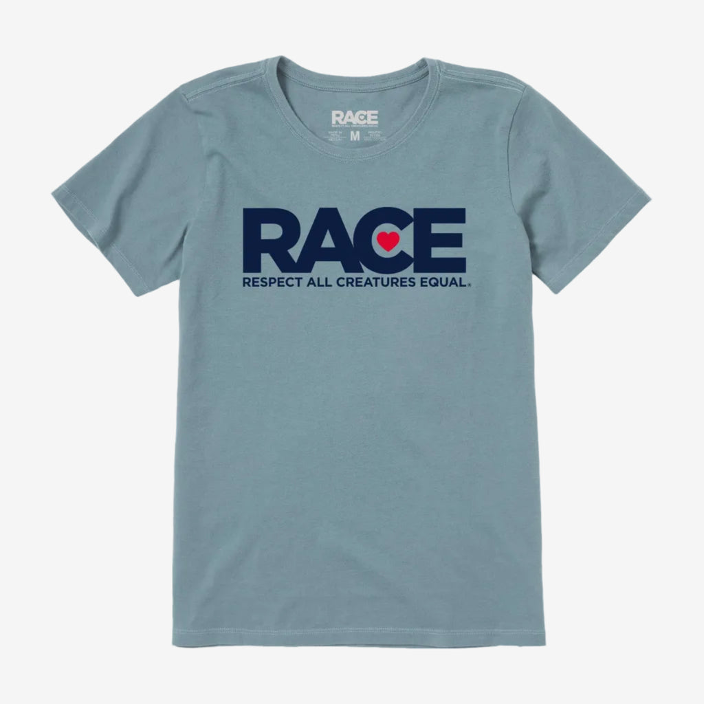 Women's Lightweight Blue RACE Navy Logo Short Sleeve